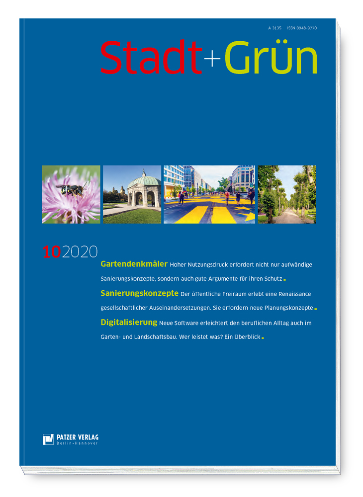 Stadt + Grün, Das Gartenamt, Patzer Verlag – Titelseite Ausgabe 10.2020
