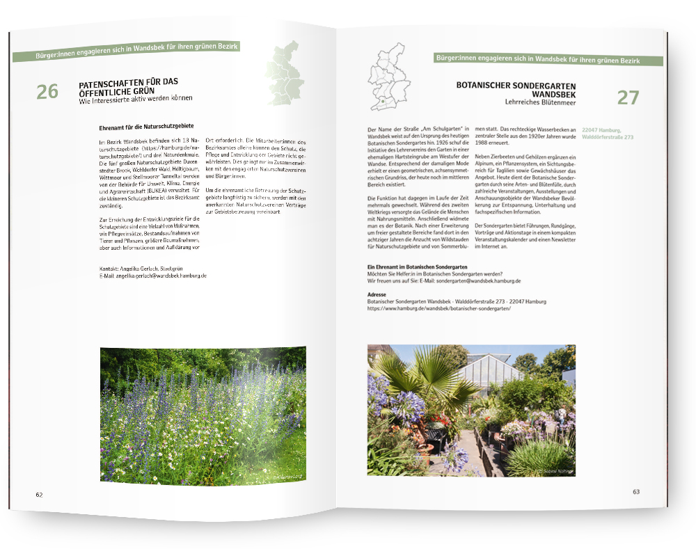 Broschüre: „Aktuelle Freiraumprojekte im Bezirk Wandsbek“ Seite 62/63